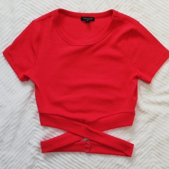New crop top - wrap detail - Dynamite - Picture 2 of 6